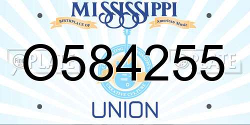 O584255 Mississippi License Plate