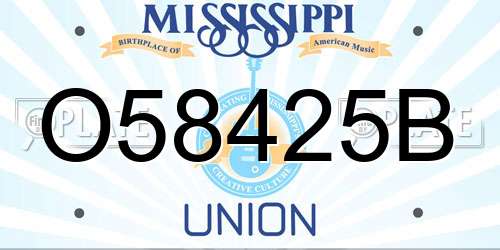 O58425B Mississippi License Plate