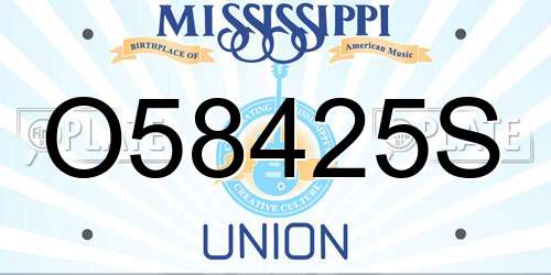 O58425S Mississippi License Plate