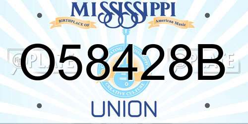 O58428B Mississippi License Plate