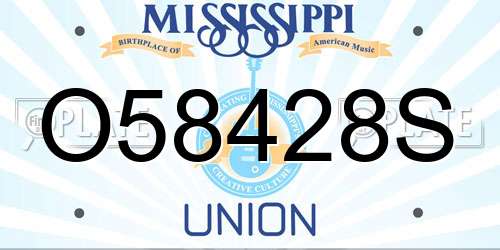 O58428S Mississippi License Plate