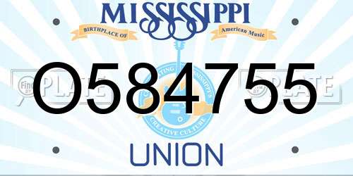 O584755 Mississippi License Plate