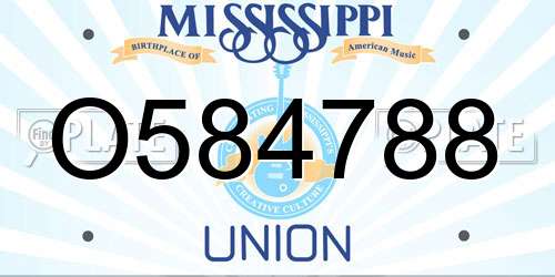 O584788 Mississippi License Plate