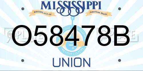 O58478B Mississippi License Plate