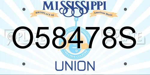 O58478S Mississippi License Plate