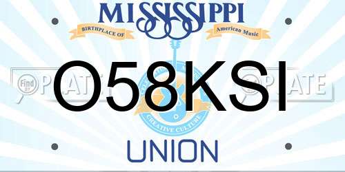 O58KSI Mississippi License Plate