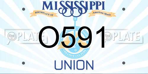 O591 Mississippi License Plate