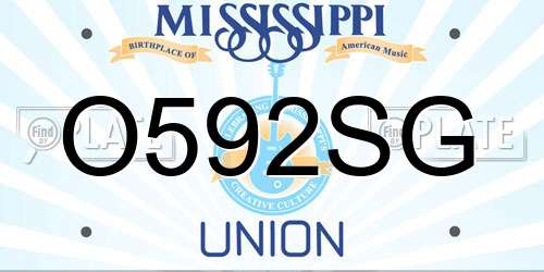O592SG Mississippi License Plate