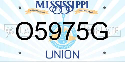 O5975G Mississippi License Plate