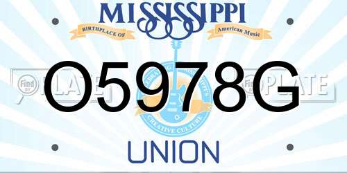 O5978G Mississippi License Plate