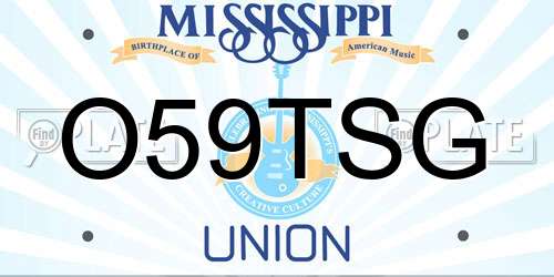 O59TSG Mississippi License Plate