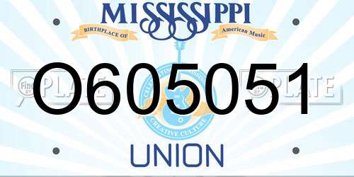 O605051 Mississippi License Plate