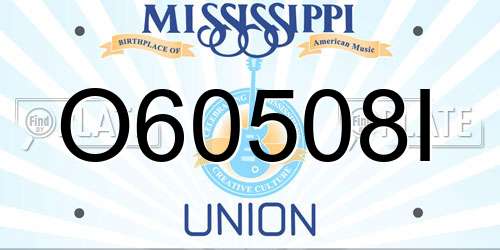 O60508I Mississippi License Plate