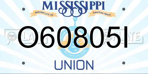 O60805I Mississippi License Plate