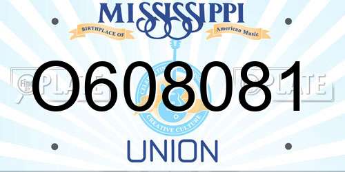 O608081 Mississippi License Plate