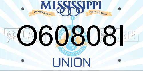 O60808I Mississippi License Plate