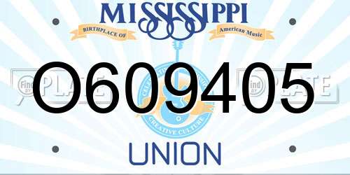 O609405 Mississippi License Plate