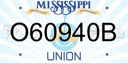 O60940B Mississippi License Plate