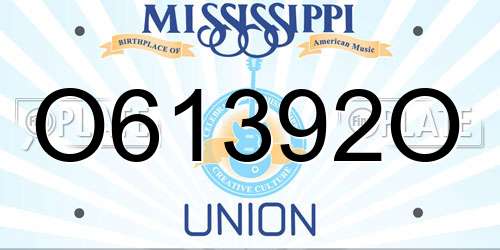 O61392O Mississippi License Plate