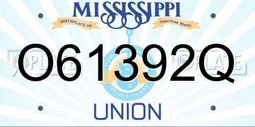 O61392Q Mississippi License Plate