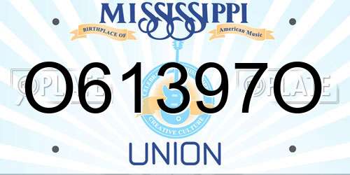 O61397O Mississippi License Plate