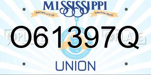 O61397Q Mississippi License Plate