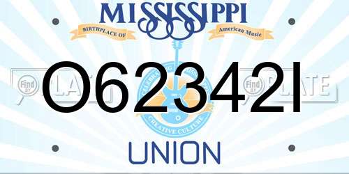 O62342I Mississippi License Plate