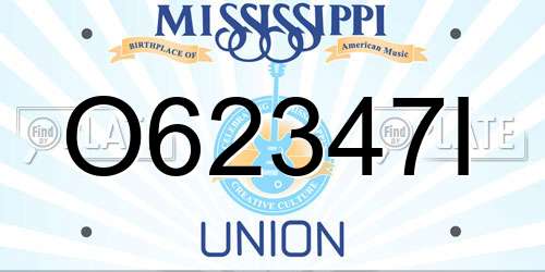 O62347I Mississippi License Plate