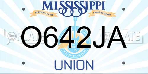 O642JA Mississippi License Plate