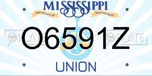 O6591Z Mississippi License Plate