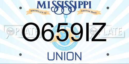 O659IZ Mississippi License Plate