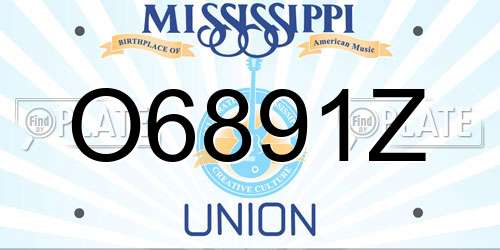 O6891Z Mississippi License Plate