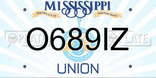 O689IZ Mississippi License Plate