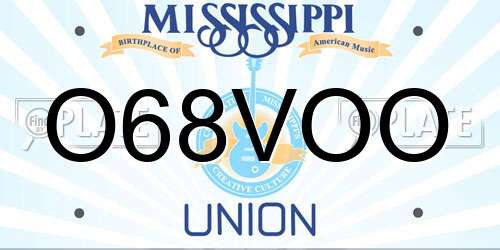 O68VOO Mississippi License Plate