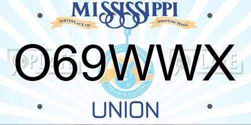 O69WWX Mississippi License Plate