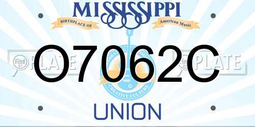 O7062C Mississippi License Plate