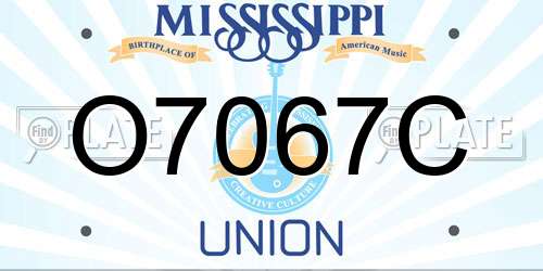 O7067C Mississippi License Plate