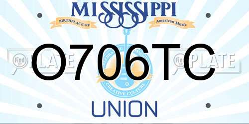 O706TC Mississippi License Plate