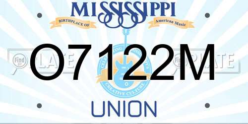 O7122M Mississippi License Plate
