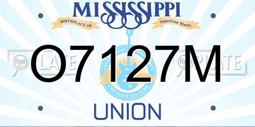 O7127M Mississippi License Plate