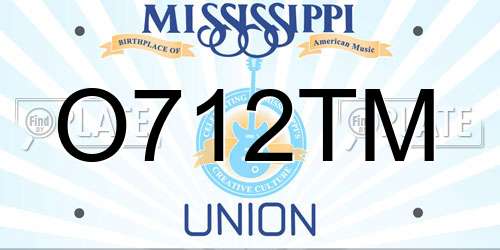 O712TM Mississippi License Plate