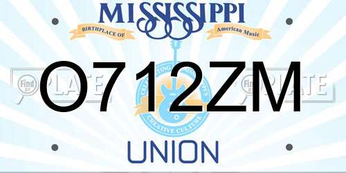 O712ZM Mississippi License Plate