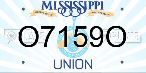 O7159O Mississippi License Plate