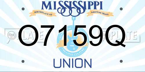 O7159Q Mississippi License Plate