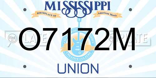 O7172M Mississippi License Plate