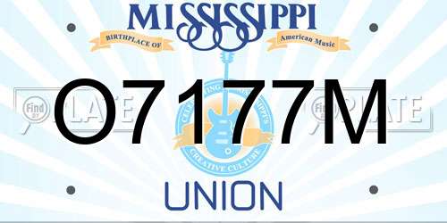 O7177M Mississippi License Plate