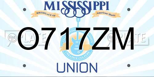 O717ZM Mississippi License Plate