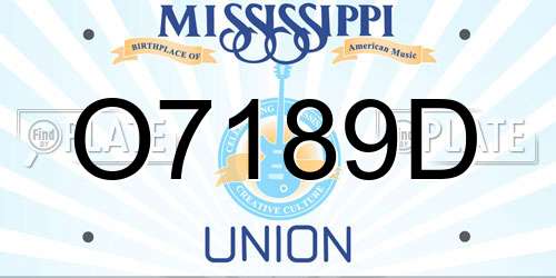 O7189D Mississippi License Plate