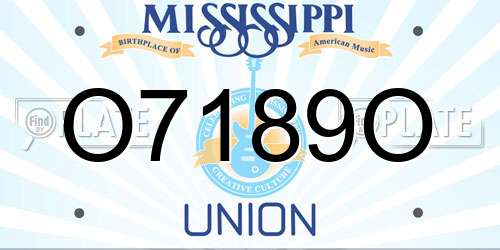 O7189O Mississippi License Plate