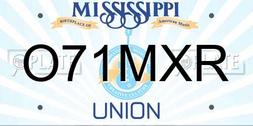 O71MXR Mississippi License Plate